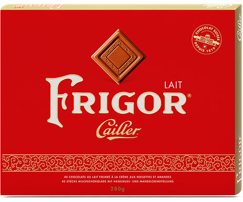 Cailler Frigor Squares Schokolade – Milch, Haselnuss & Mandel – 280 g