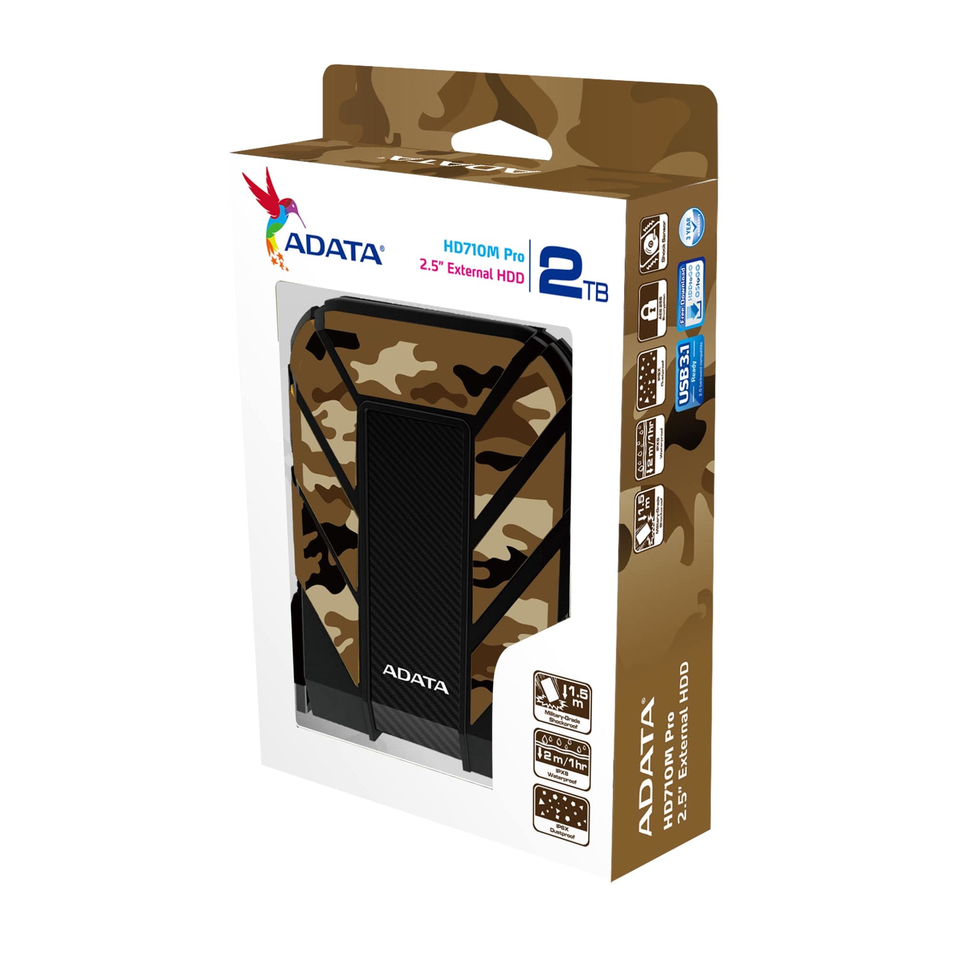 ADATA HD710M Pro Speichergerät – 2 TB, USB 3.0, schockresistent, wasserdicht