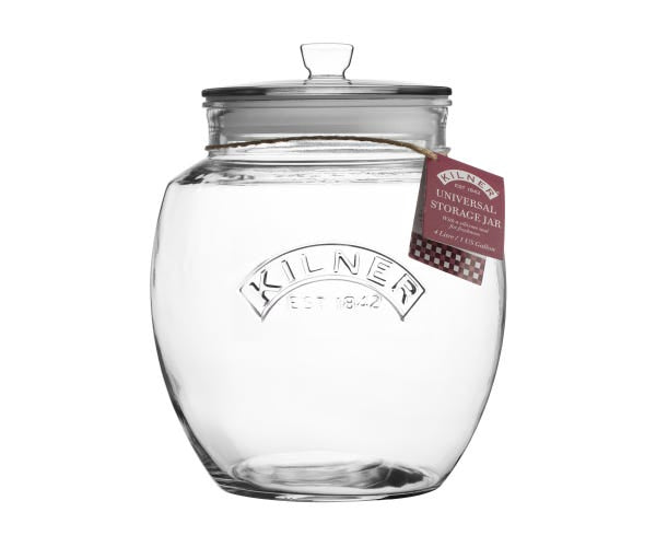 Kilner Vorratsdose 4 l, Ø 19,5 × 24,2 cm, Glas/Aluminium, Transparent
