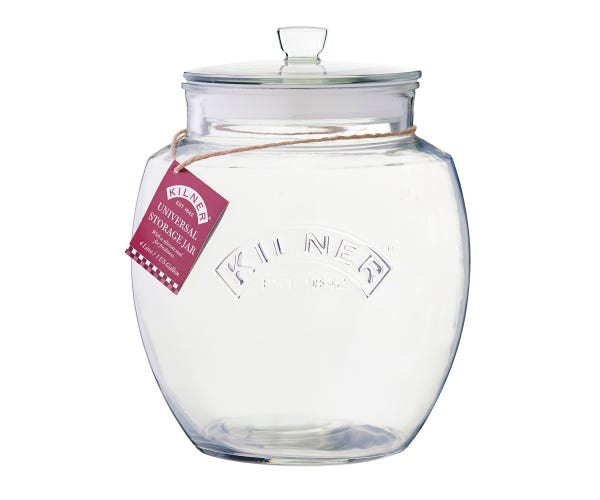Kilner Vorratsdose 4 l, Ø 19,5 × 24,2 cm, Glas/Aluminium, Transparent