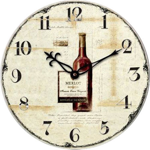 Technoline WT1012 MERLOT Wanduhr – Analog, Ø 34 cm, mehrfarbig, Holz