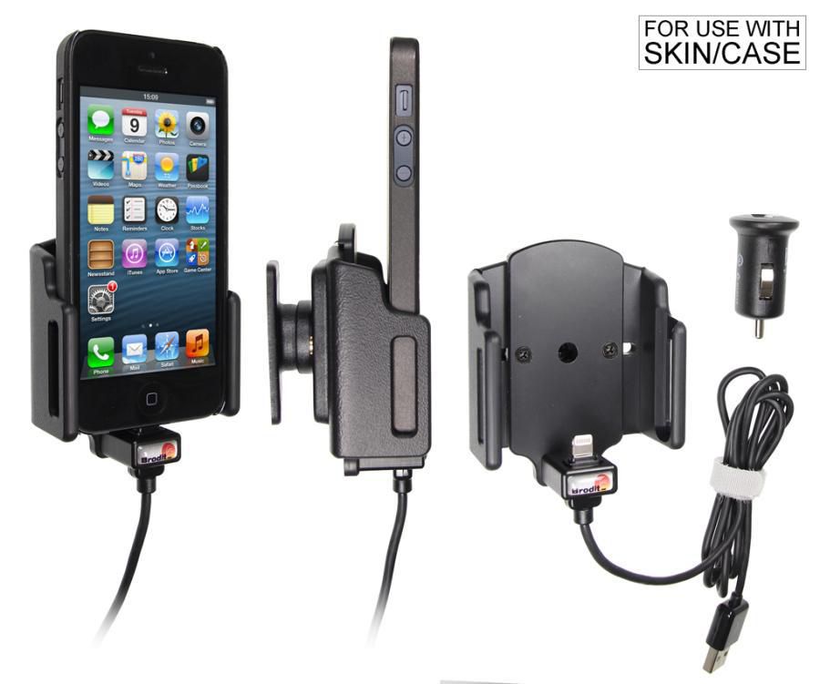 Brodit Auto-Halterung mit Zigarettenanzünder – für iPhone 5 – Schwarz