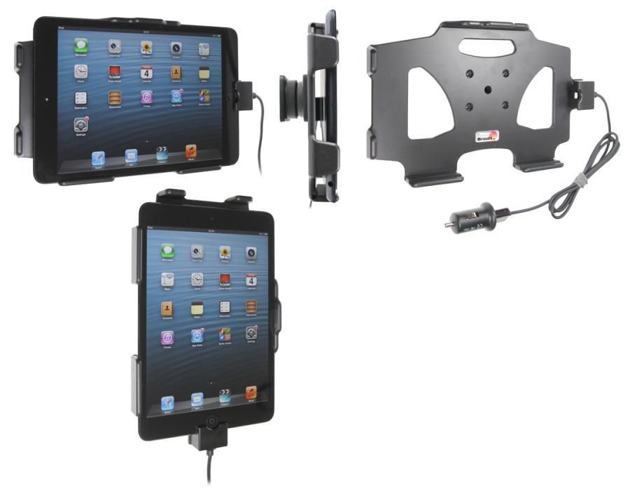 Brodit Tablet-Arm (Tischklemme) – für Apple iPad mini, mit Zigarettenanzünder – Schwarz