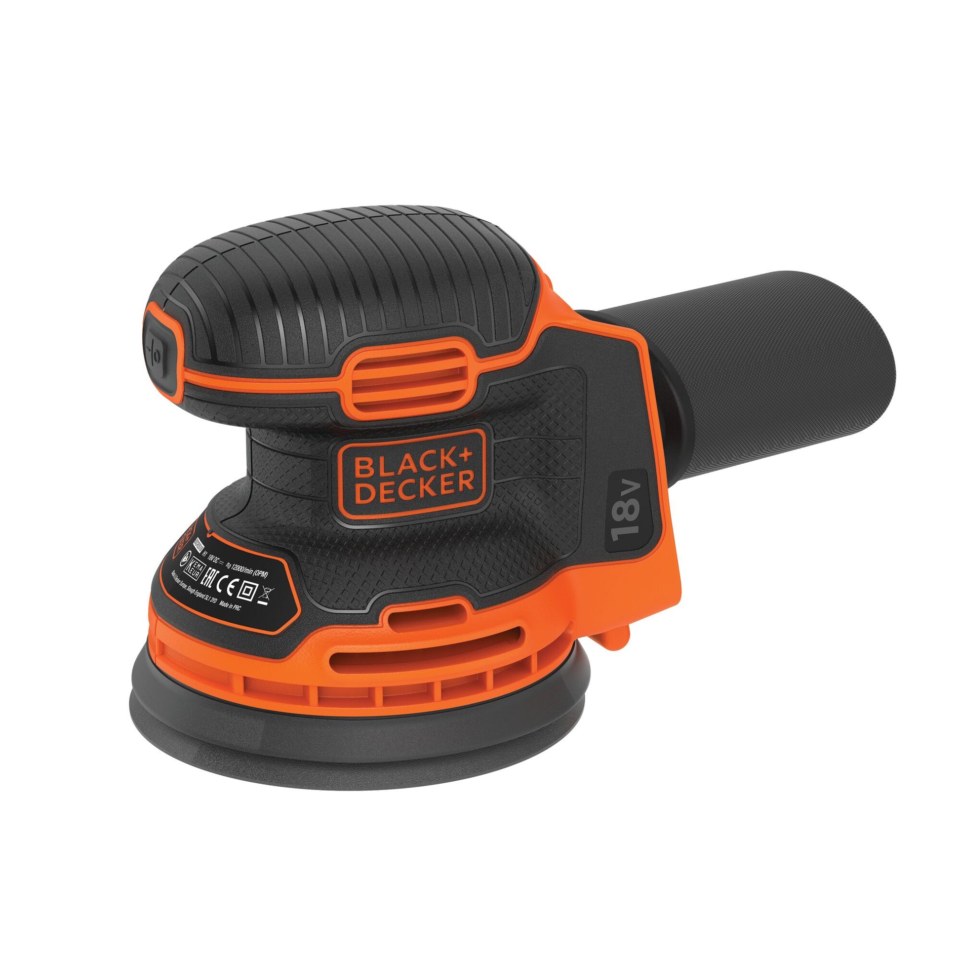 Black & Decker BLACK+DECKER Exzenterschleifer BDCROS18N-XJ – 18 V (POWERCONNECT) – Klettfix, Schwingkreis 1,3 mm – Solo