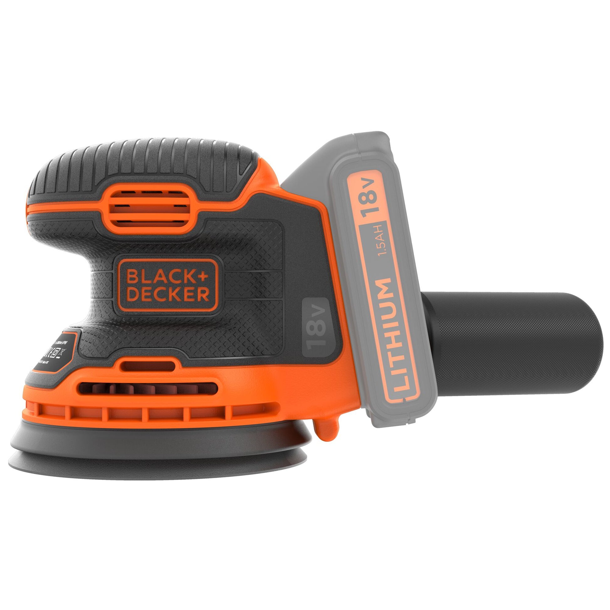 Black & Decker BLACK+DECKER Exzenterschleifer BDCROS18N-XJ – 18 V (POWERCONNECT) – Klettfix, Schwingkreis 1,3 mm – Solo