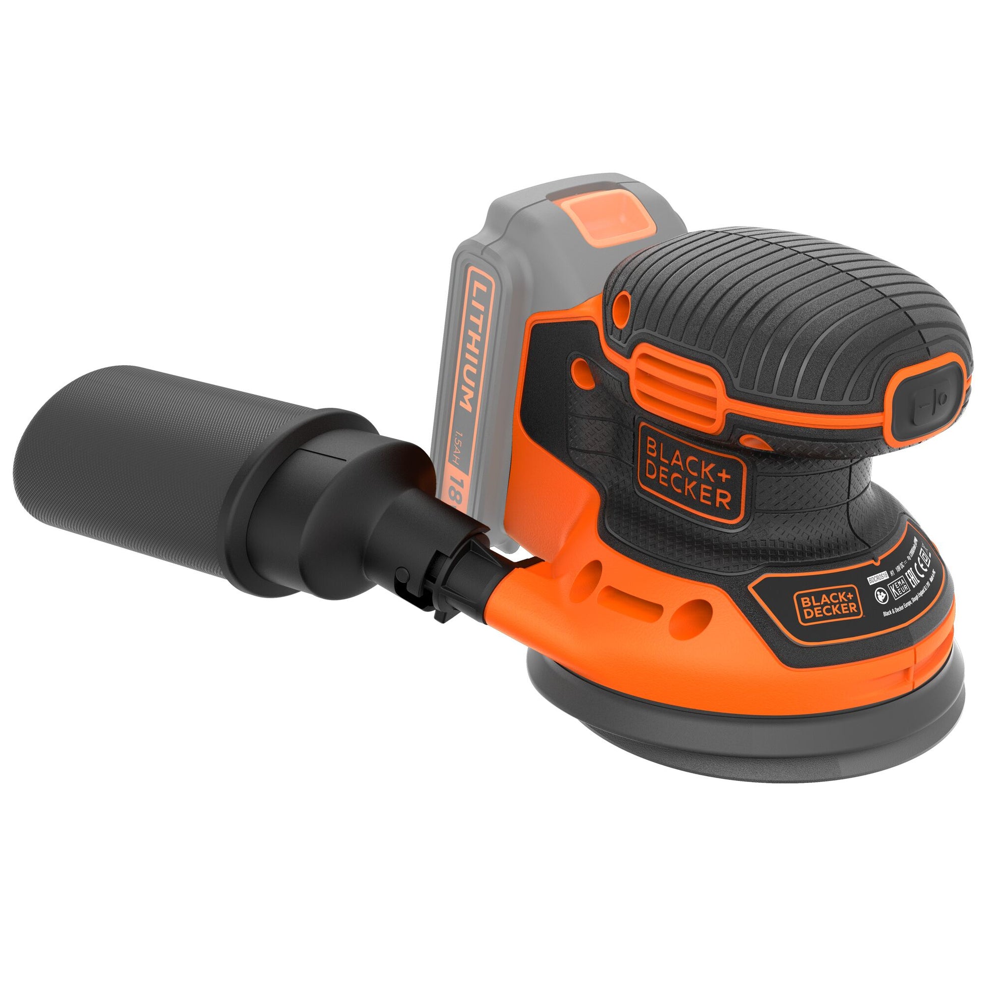 Black & Decker BLACK+DECKER Exzenterschleifer BDCROS18N-XJ – 18 V (POWERCONNECT) – Klettfix, Schwingkreis 1,3 mm – Solo