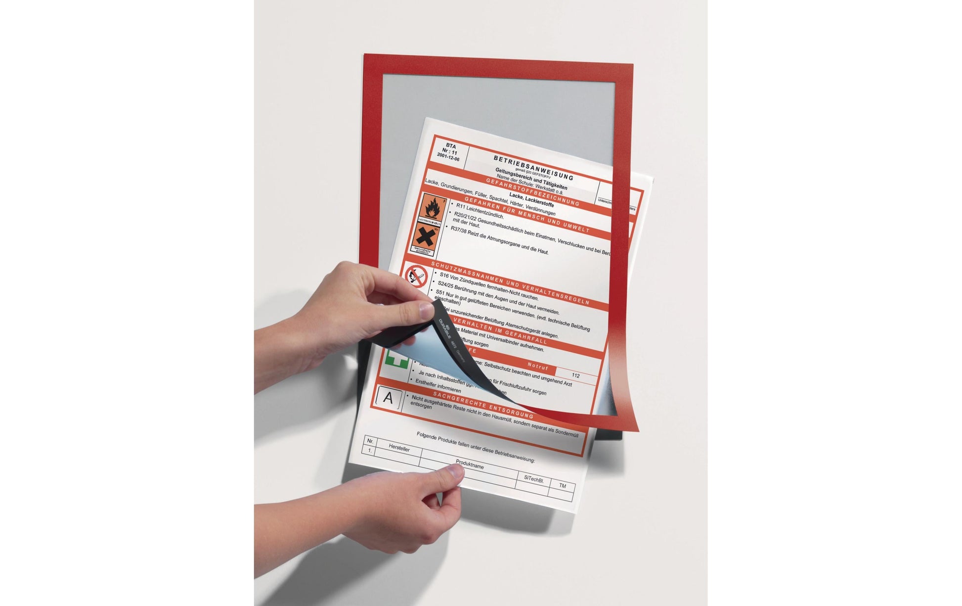 Durable DURAFRAME Magnetrahmen – A4 – Rot – 2er-Pack