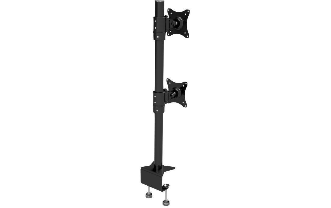 Edbak SV08 – Tischhalterung, Dual, Tischklemme, bis 27", VESA 75 × 75 mm, 20 kg, höhenverstellbar, schwarz