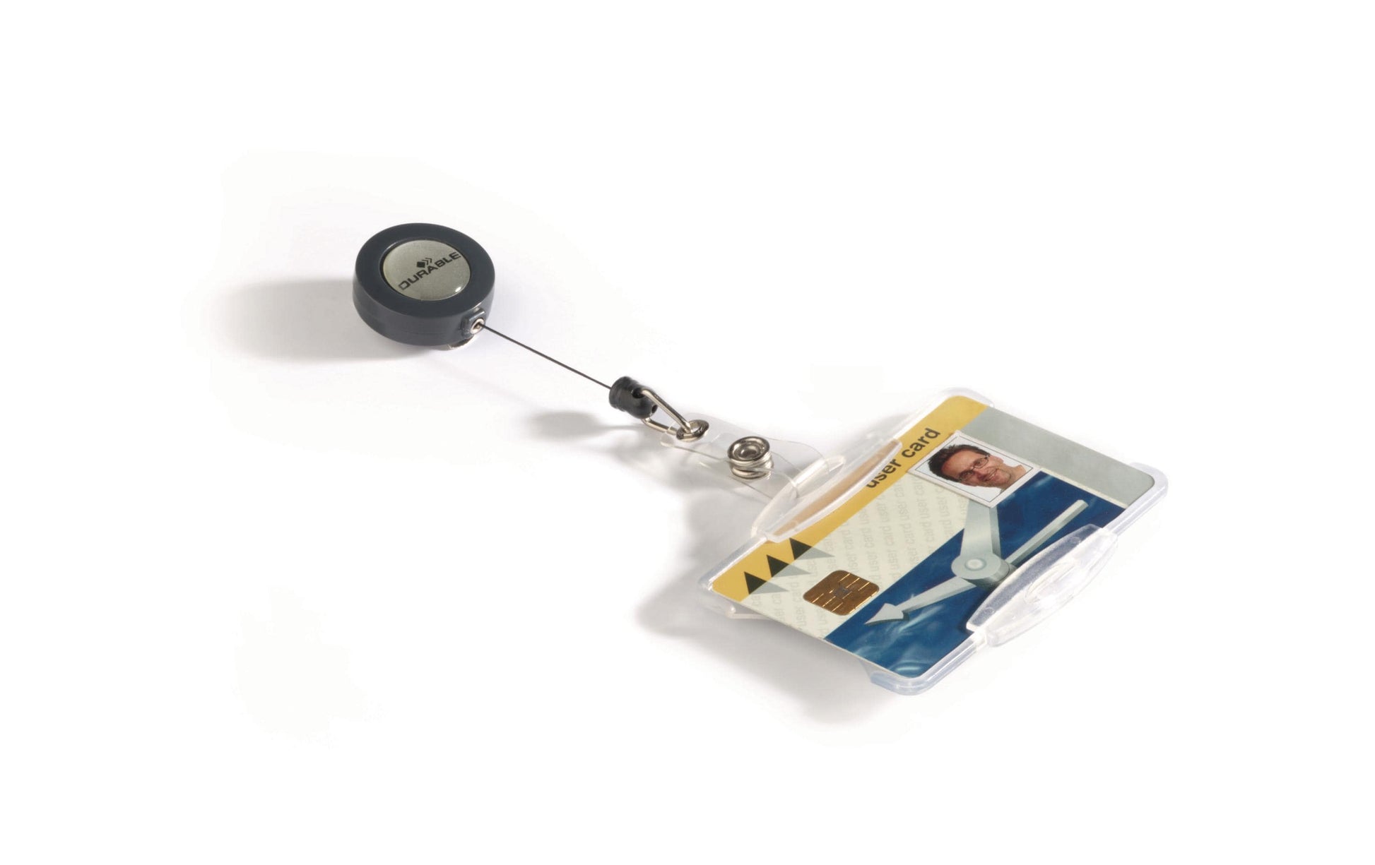 Durable Ausweishalter – für 1 Ausweis – mit Jojo und Clip – transparent – 85×54 mm – 10 Stk.