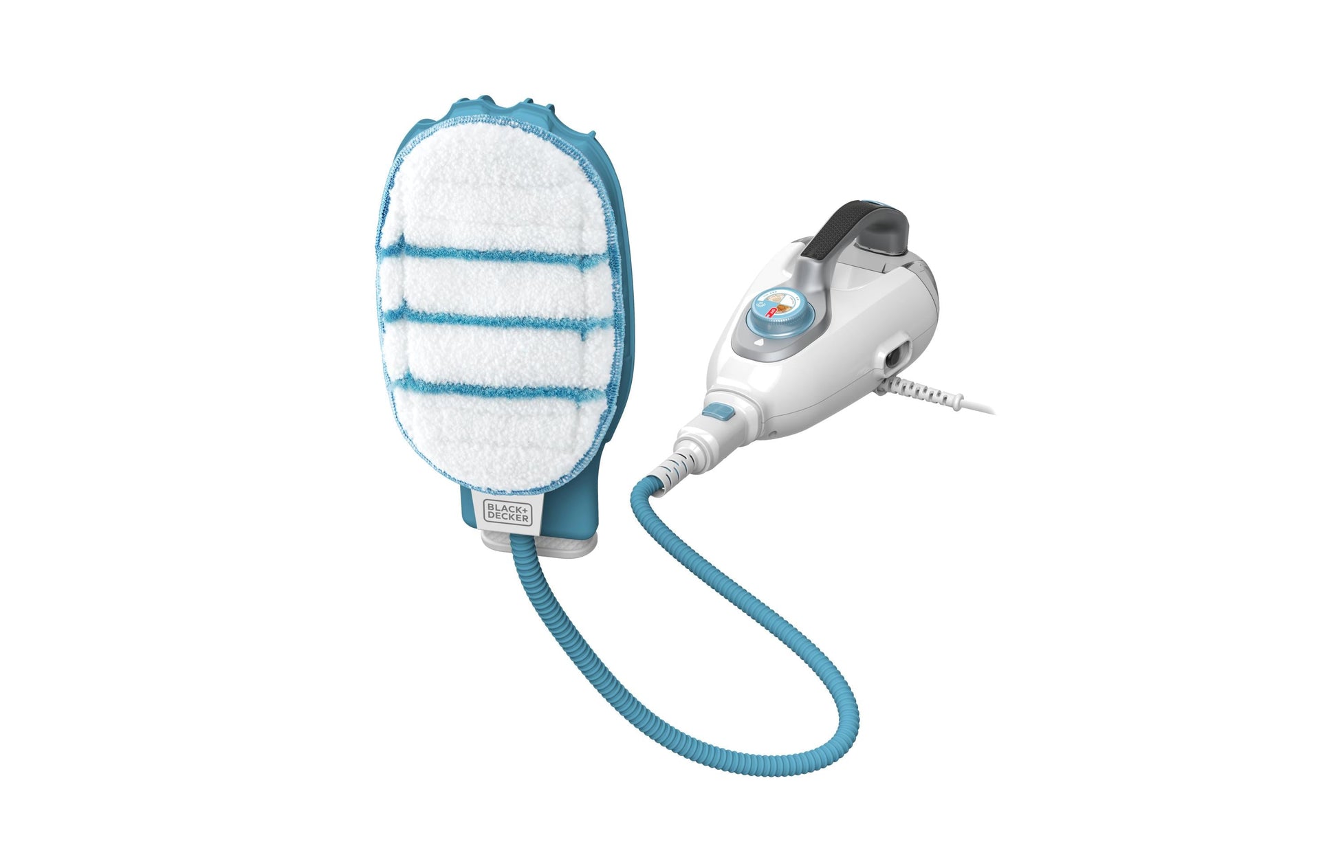 Black & Decker BLACK+DECKER 9in1 – Dampfbesen – 1300 W, 0,5 l, Aufheizzeit 15 s, Kabellänge 6 m, Türkis/Weiss