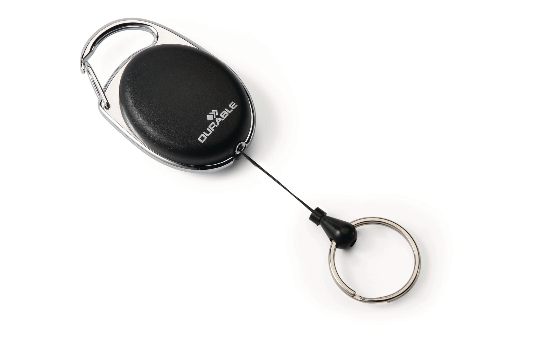 Durable Ausweishalter – Jojo-Mechanismus, LED, Schlüsselkette, schwarz, 1 Stück