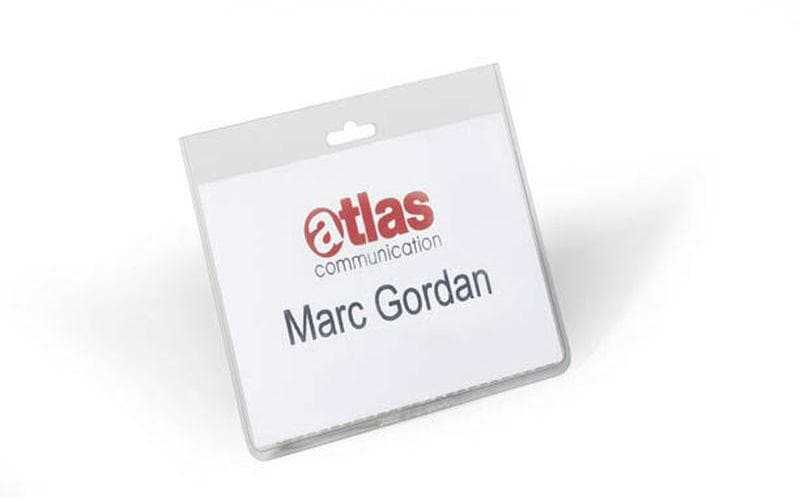 Durable Namensschild – 90 × 60 mm, Kunststoff, transparent – 20 Stück