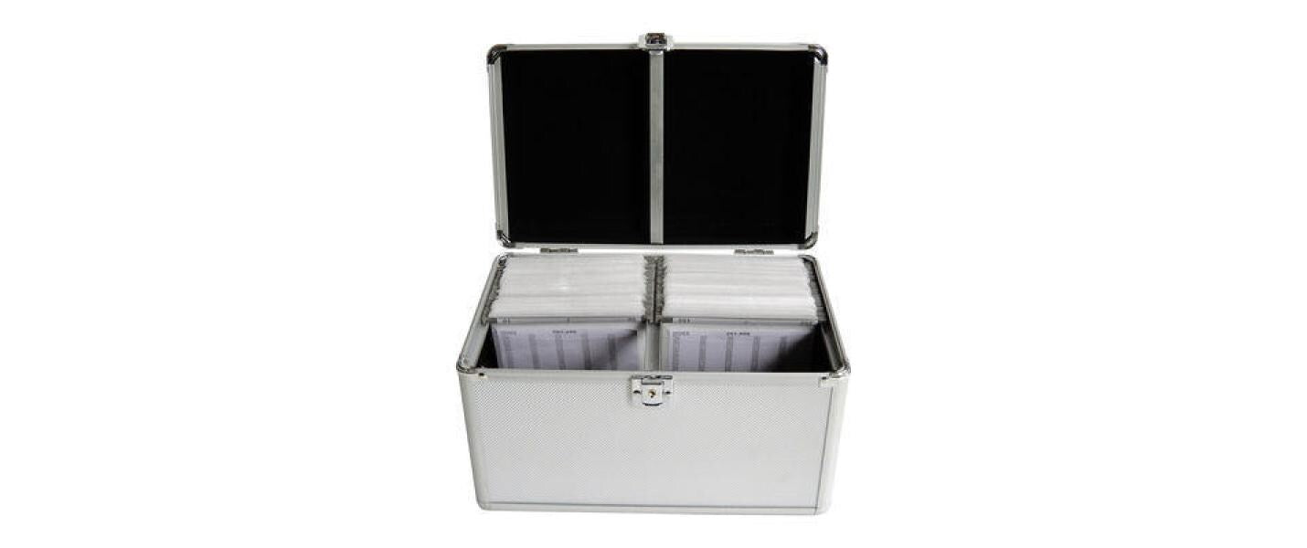 MediaRange CD-Koffer – 1000 Disks, Fleece, Kunststoff, Holz, 592 × 420 × 185 mm