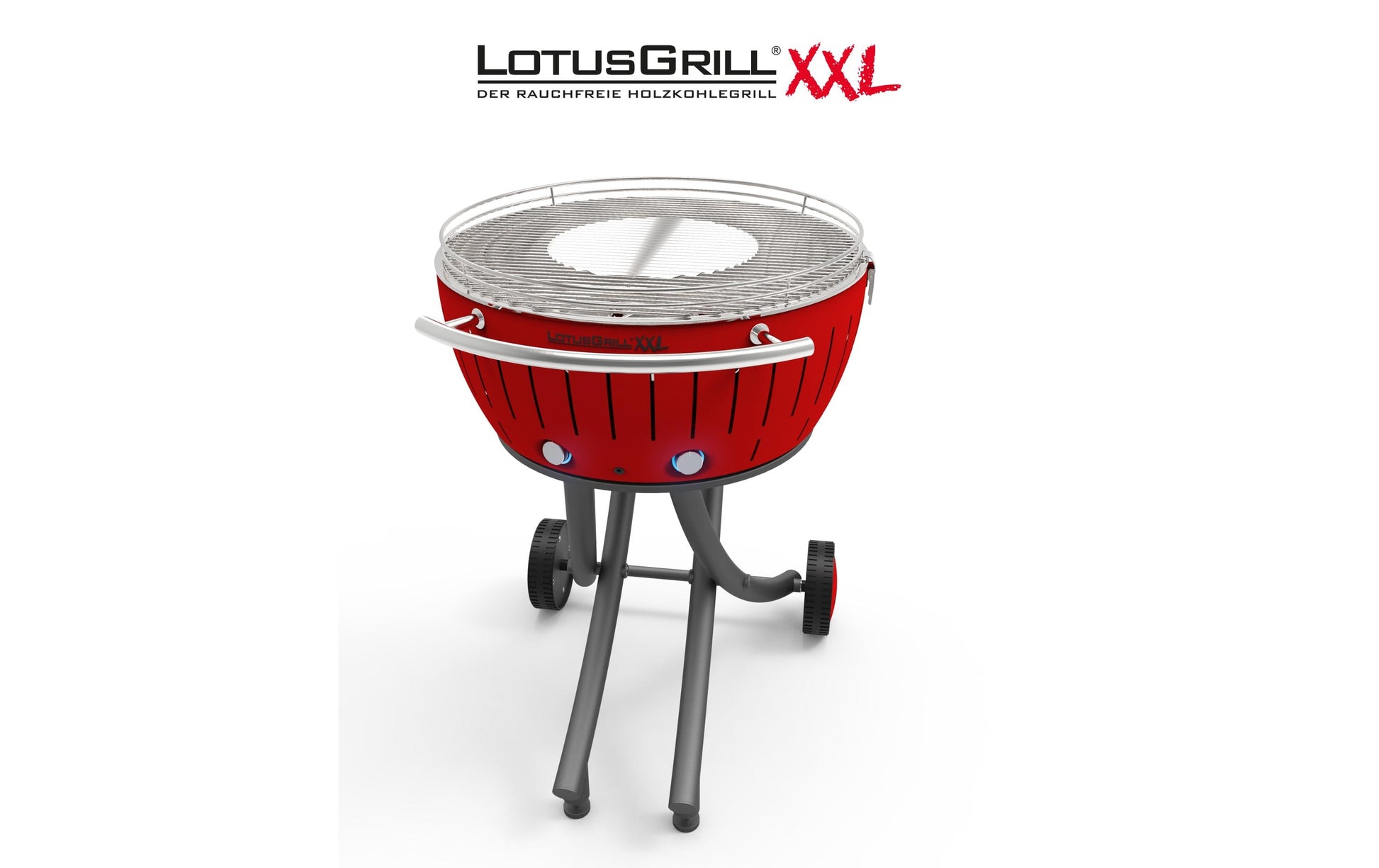 LotusGrill Gartengrill XXL – 57,6 cm Grillfläche, 7,2 kg – Rot