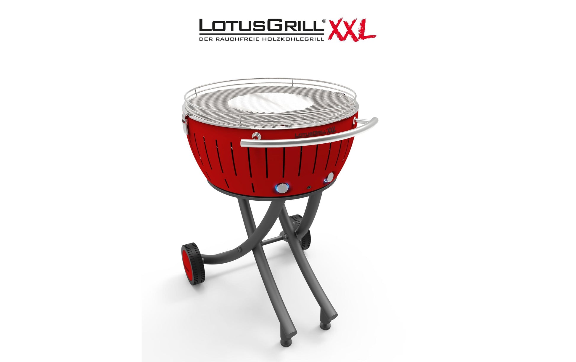 LotusGrill Gartengrill XXL – 57,6 cm Grillfläche, 7,2 kg – Rot
