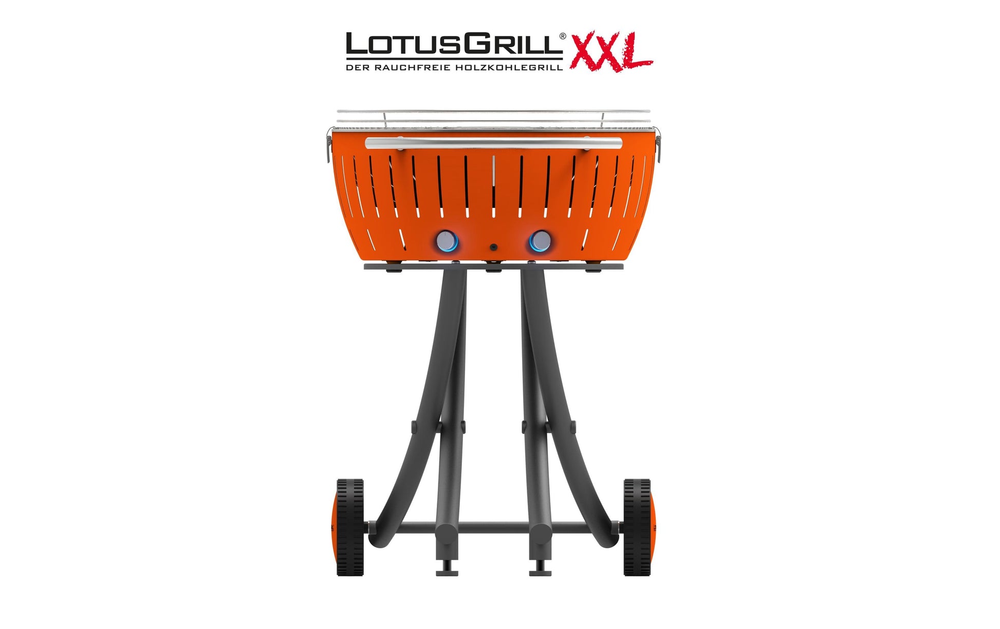 LotusGrill Gartengrill XXL – Grillfläche 57,6 cm, Holzkohle – Orange