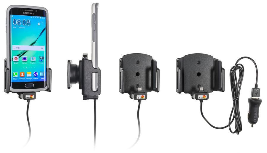 Brodit Auto-Halterung mit Zigarettenanzünder, Micro-USB-Anschluss – für Smartphones – Schwarz, ABS-Kunststoff