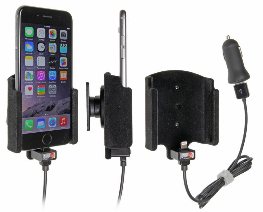 Brodit Active Holder 521660 Kfz-Ladehalterung – Auto, Zigarettenanzünder – für iPhone 6 – Schwarz