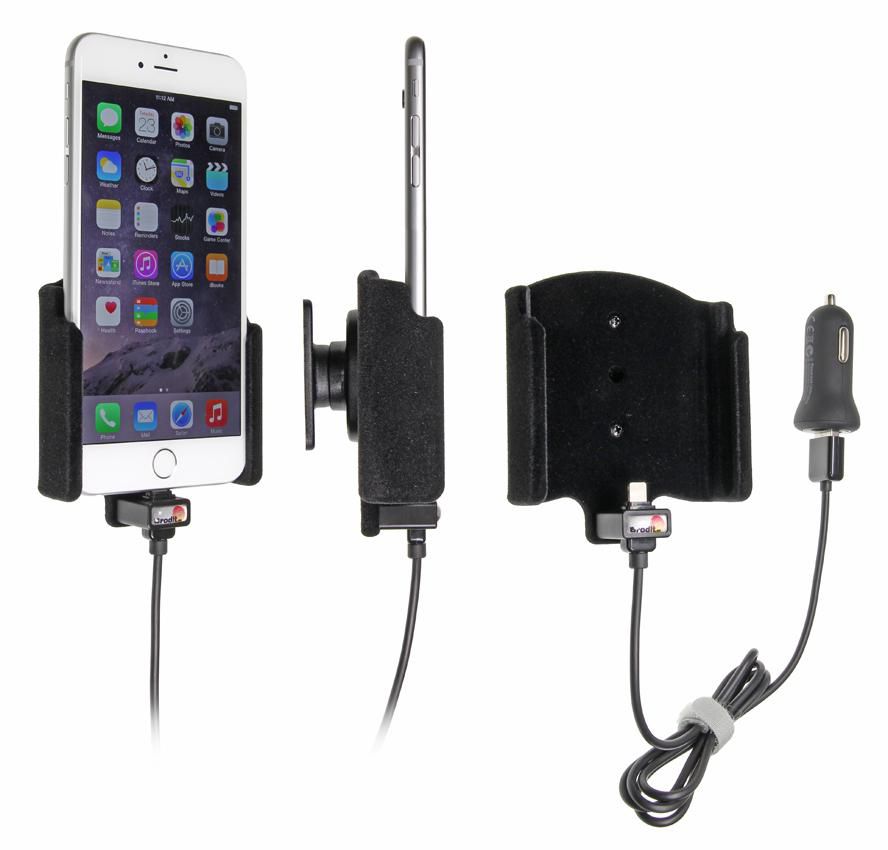 Brodit Auto-Halterung mit Zigarettenanzünder – für iPhone 6 Plus – Schwarz, ABS-Kunststoff