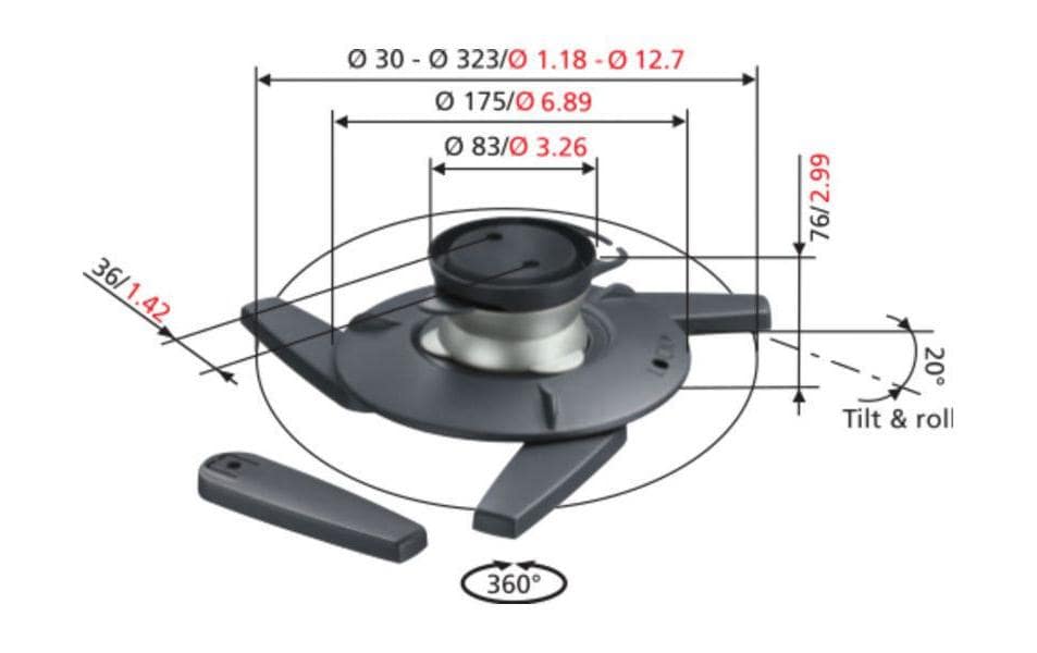 Vogel's EPC-6545 Projektor-Deckenhalterung – 7,6 cm, neigbar, 10 kg, silber