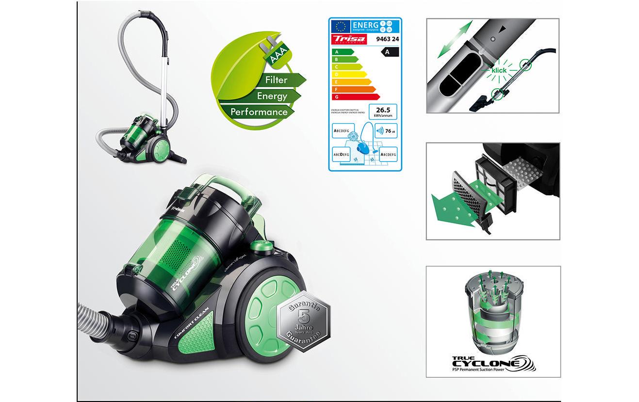 Trisa Electronics Trisa Bodenstaubsauger Comfort Clean T6324 – 700 W, 0,8 l, Netzbetrieb, Kabel 5 m