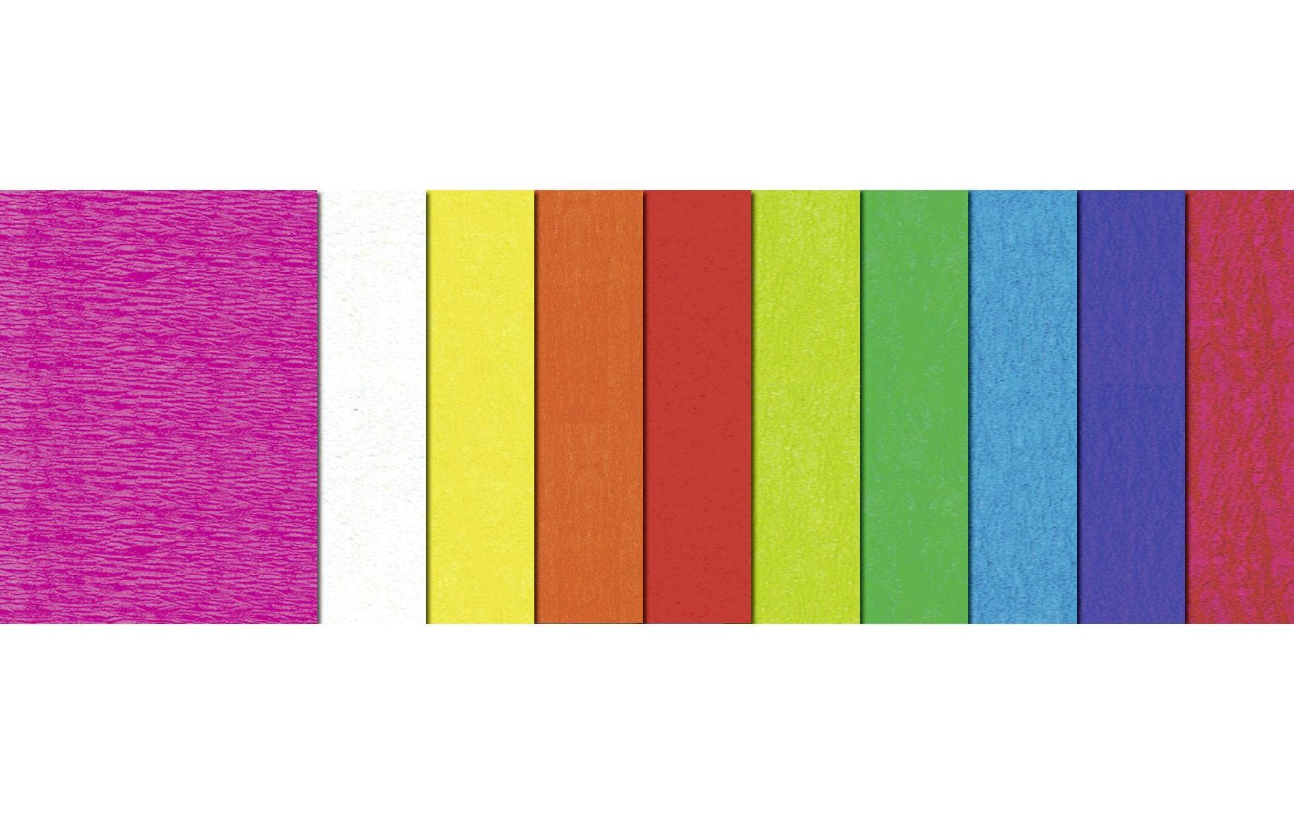 URSUS Krepppapier-Rolle – 50 mm × 10 m, sortiert, 36 g/m² – 1 Rolle, Kunstpapier