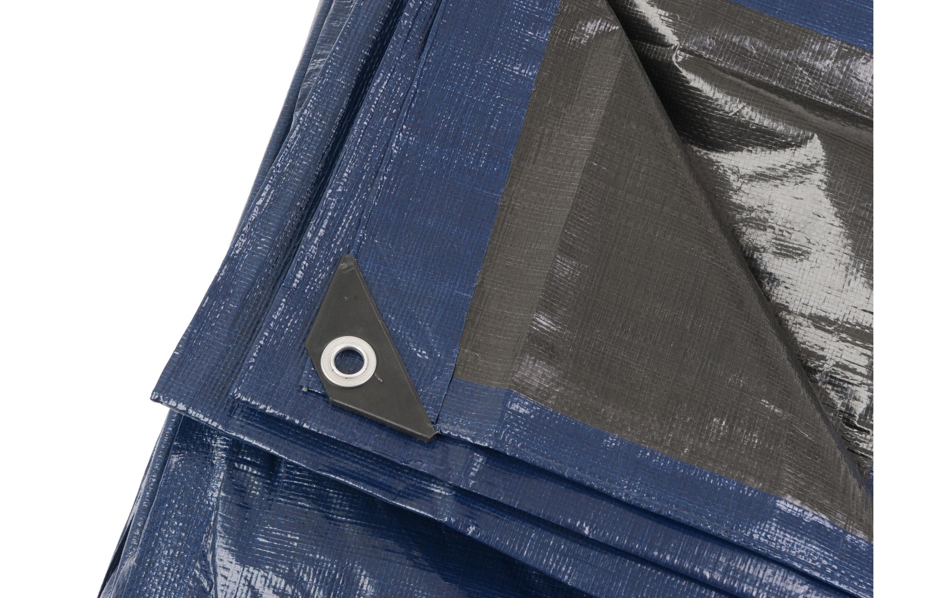 Perel Abdeckplane – 140 g/m² – 10 m × 12 m – Kunststoff – blau/schwarz – verstärkte Kanten, Ösen, wasserdicht