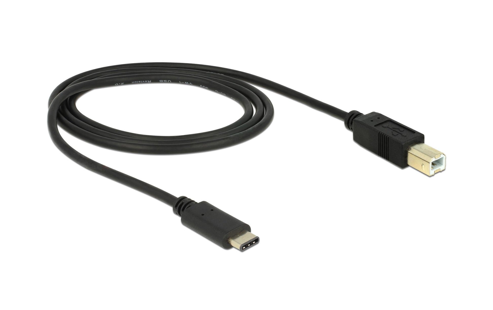DeLOCK USB-C auf USB-B Kabel – USB 2.0 (480 Mbps) – 2 m – Schwarz – für Drucker