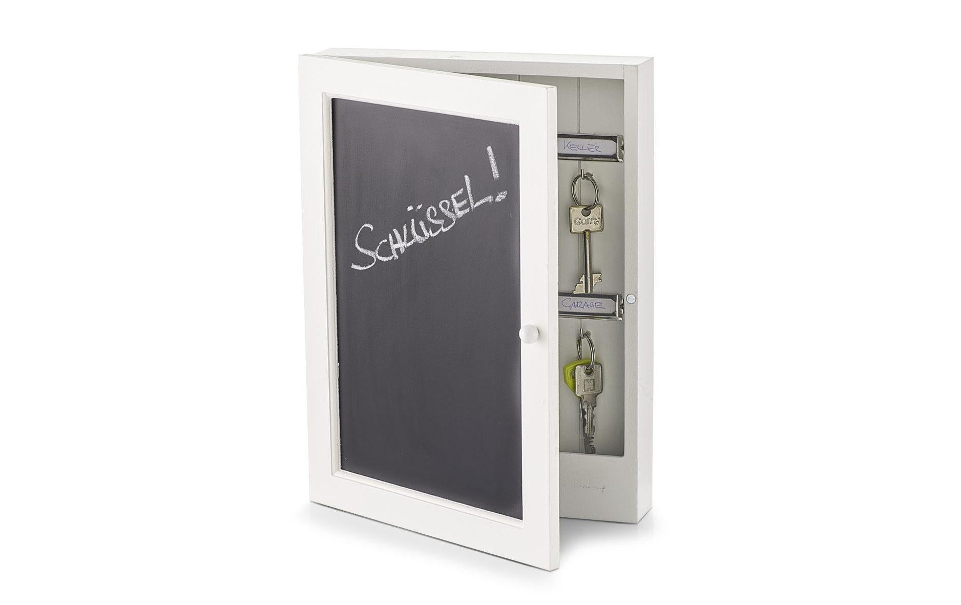 Zeller Present Tafel – Schlüsselkasten, MDF, Schwarz, Weiss, 220 × 50 × 300 mm
