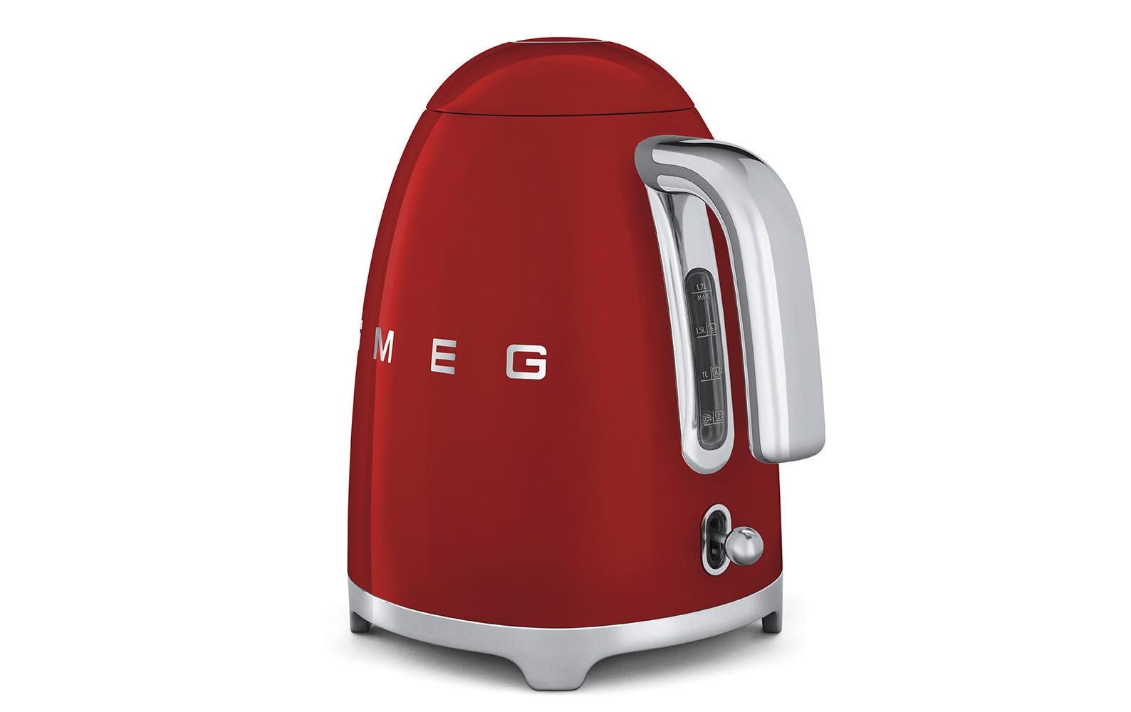 SMEG – Wasserkocher 1,7 l, 2400 W, Edelstahl, Rot