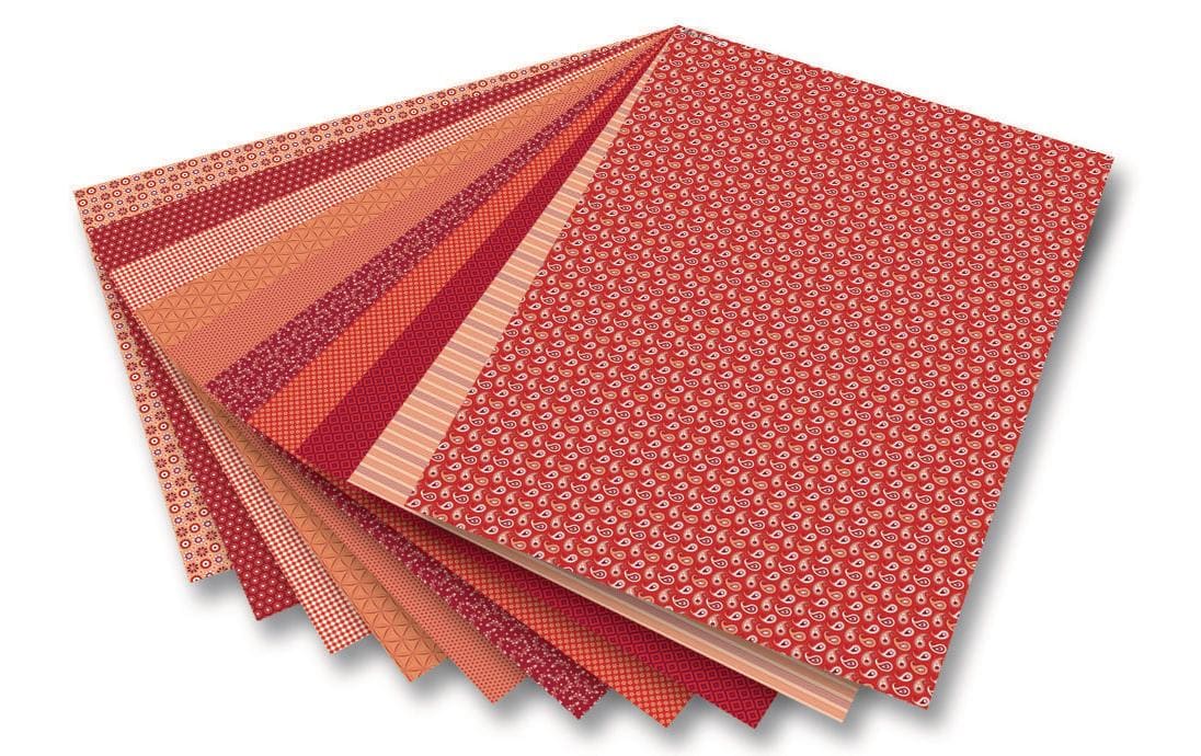 Folia Designpapierblock Basic – Rot – 30 Blatt, Kunstpapier