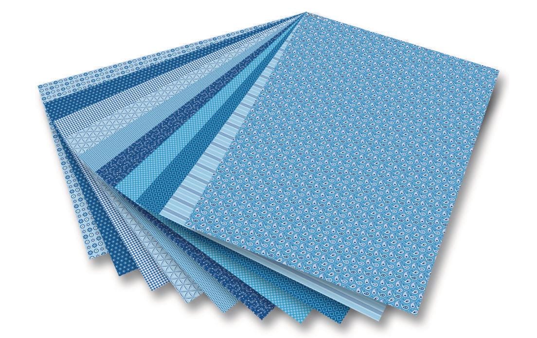Folia Motivblock Basic – Blau – 30 Blätter