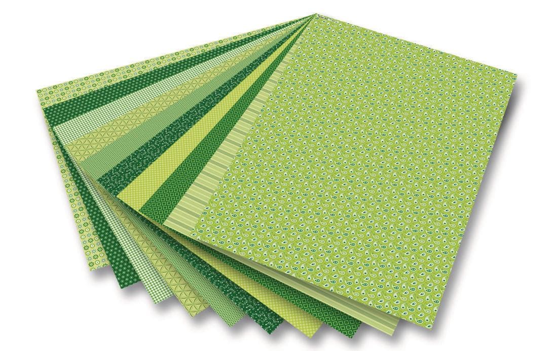 Folia Designpapierblock – Grün – 30 Blatt, Kunstpapier