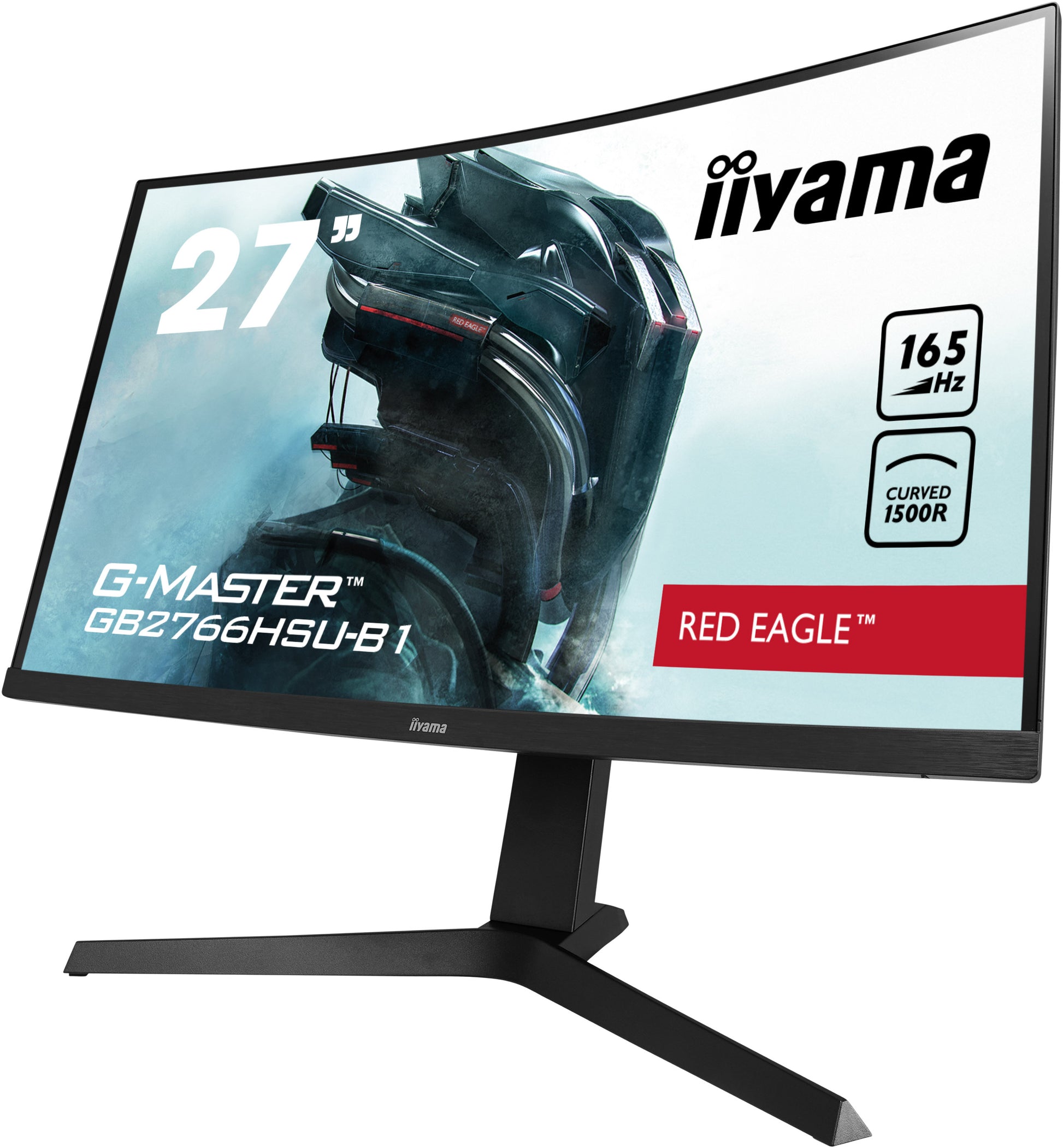 iiyama GB2766HSU-B1 – Monitor, 27", 1920 × 1080 (Full HD), VA, 165 Hz, 250 cd/m², Curved, Schwarz