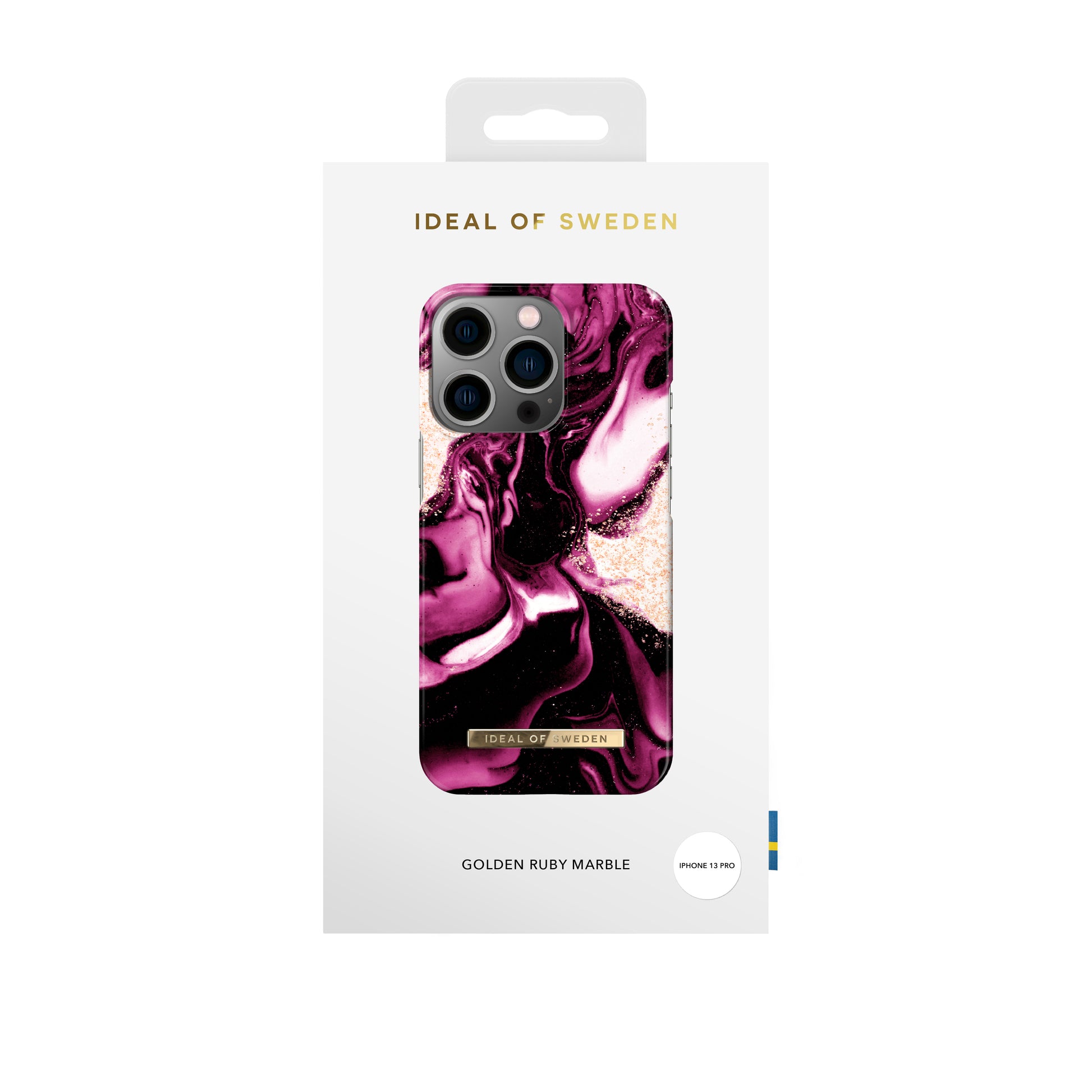 Ideal of Sweden – Backcover Designer – für Apple iPhone 13 Pro – Golden Ruby Marble