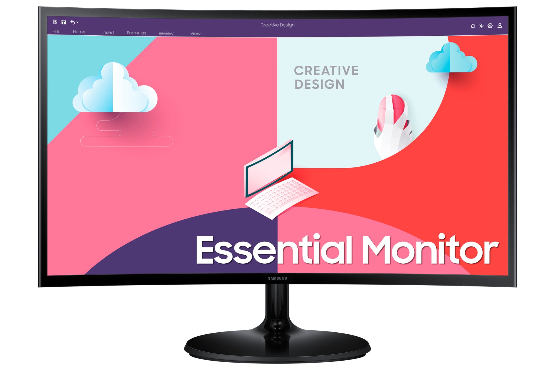 Samsung S24C364Eau – Monitor, 24" 1920 × 1080 (Full HD), VA, 75 Hz, 250 cd/m², VESA 75 × 75, Schwarz