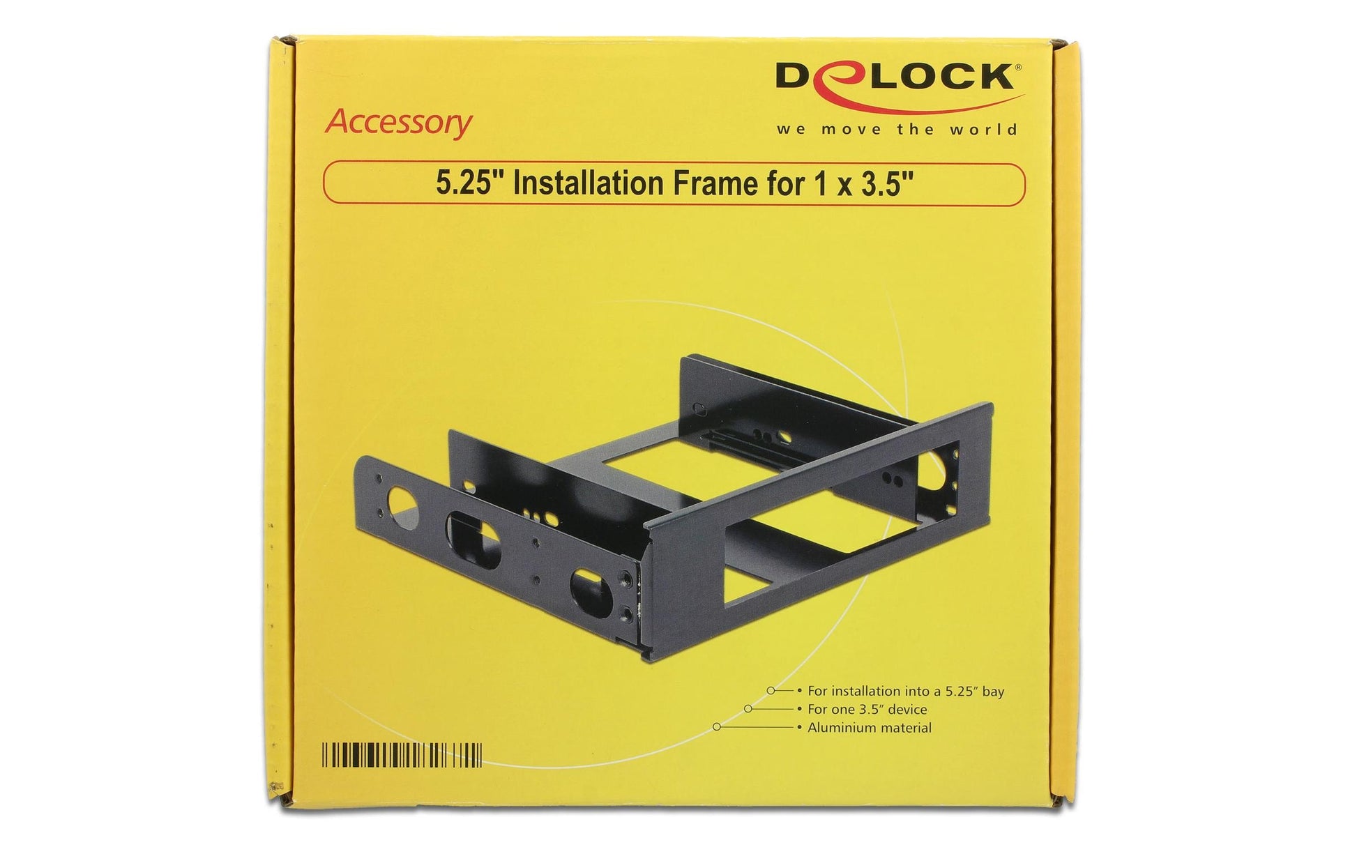 DeLOCK 18267 – HDD-Halterung, Aluminium, schwarz – für 3,5" Laufwerke in 5,25" Schacht