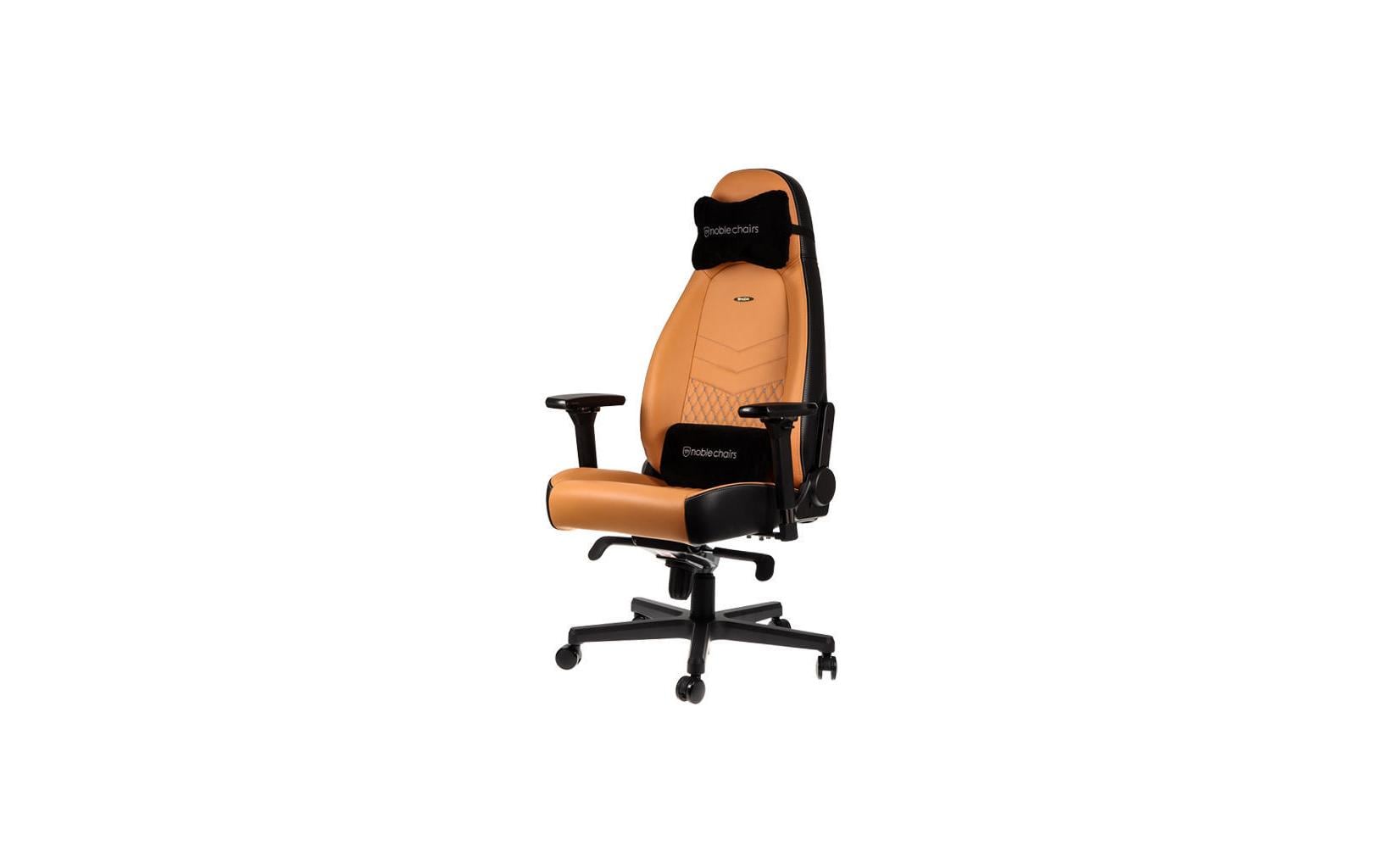 noblechairs Bürostuhl Icon – 52 × 57 × 138 cm, 150 kg, cognac/schwarz