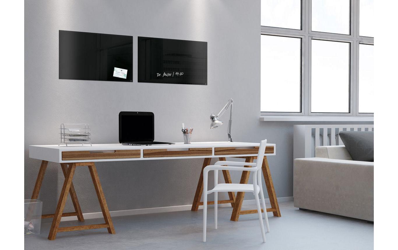 Sigel Whiteboard – 60 × 40 cm, Glas, magnetisch, Wandmontage, inkl. Magnete, Montagesatz