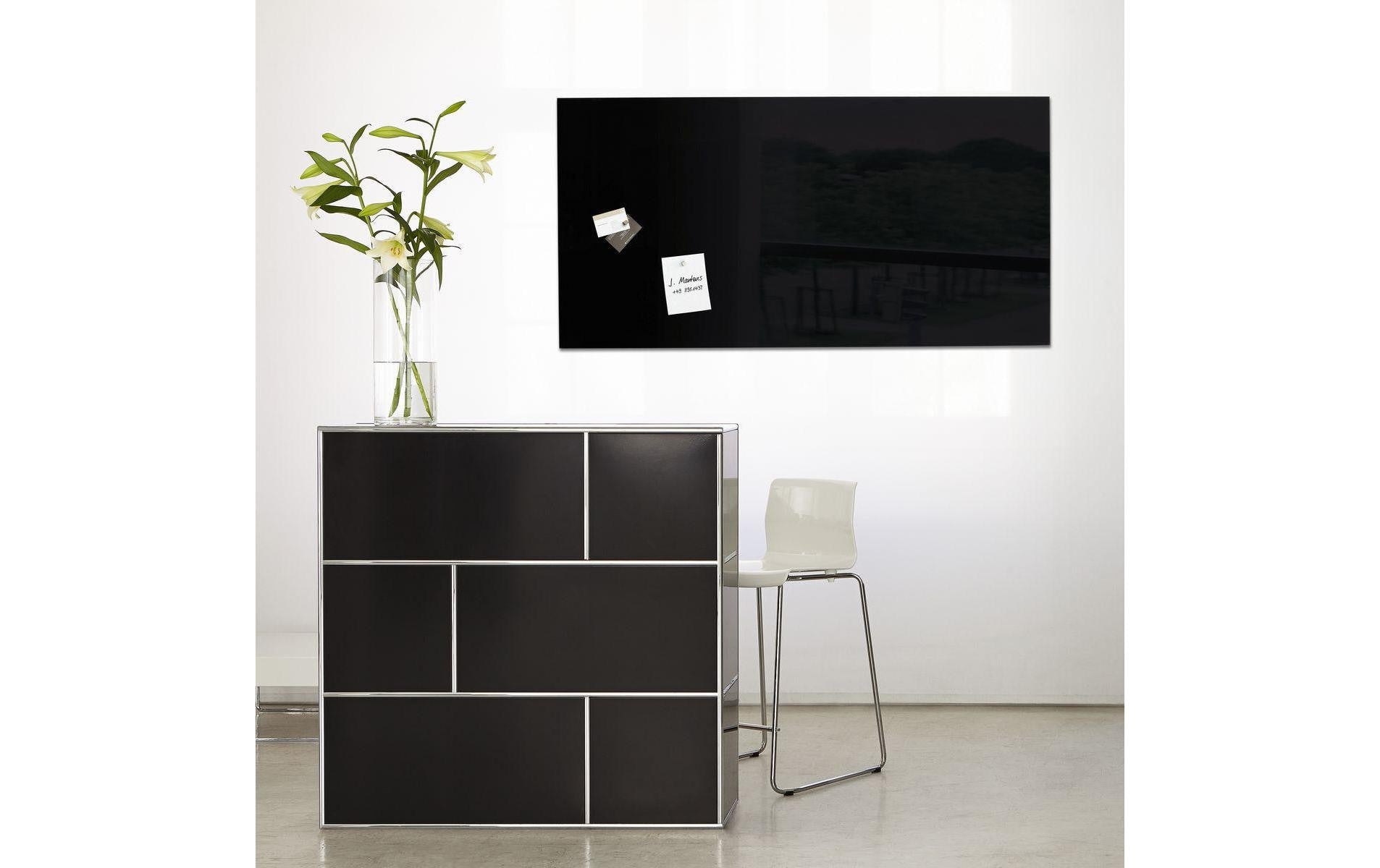 Sigel Whiteboard – 91 × 46 cm, Glas, magnetisch, Wandmontage, inkl. Magnete, Montagesatz