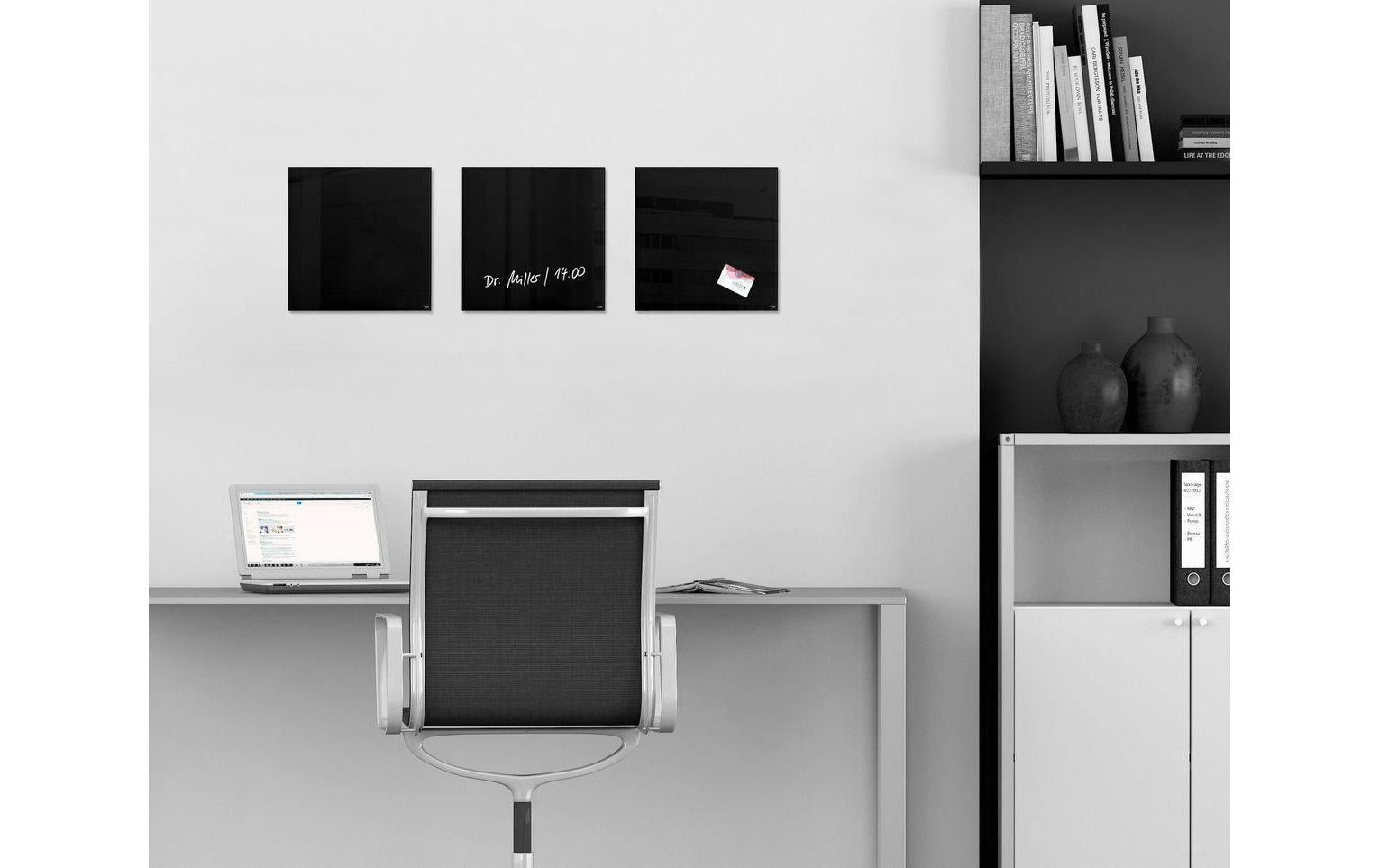Sigel Whiteboard – 30 × 30 cm, Glas, magnetisch, Wandmontage, inkl. Magnete, Montagesatz