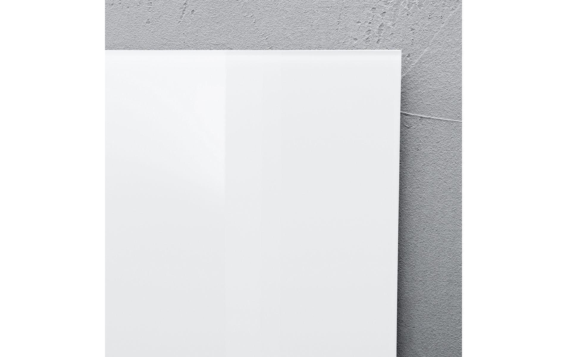 Sigel Whiteboard – 60 × 40 cm, Glas, magnetisch, Wandmontage, inkl. SuperDym-Magnetwürfel, Montagesatz