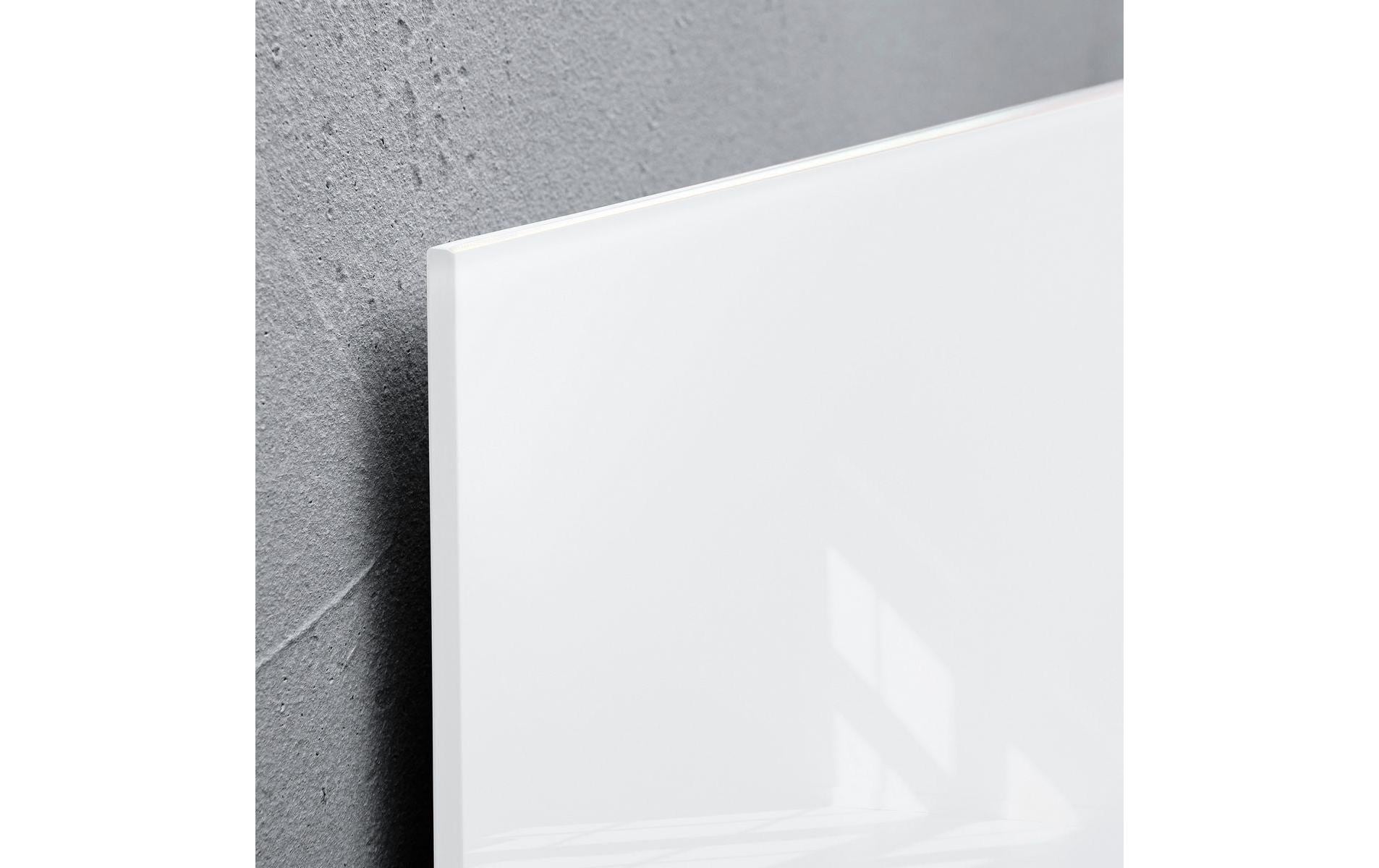 Sigel Whiteboard – 60 × 40 cm, Glas, magnetisch, Wandmontage, inkl. SuperDym-Magnetwürfel, Montagesatz