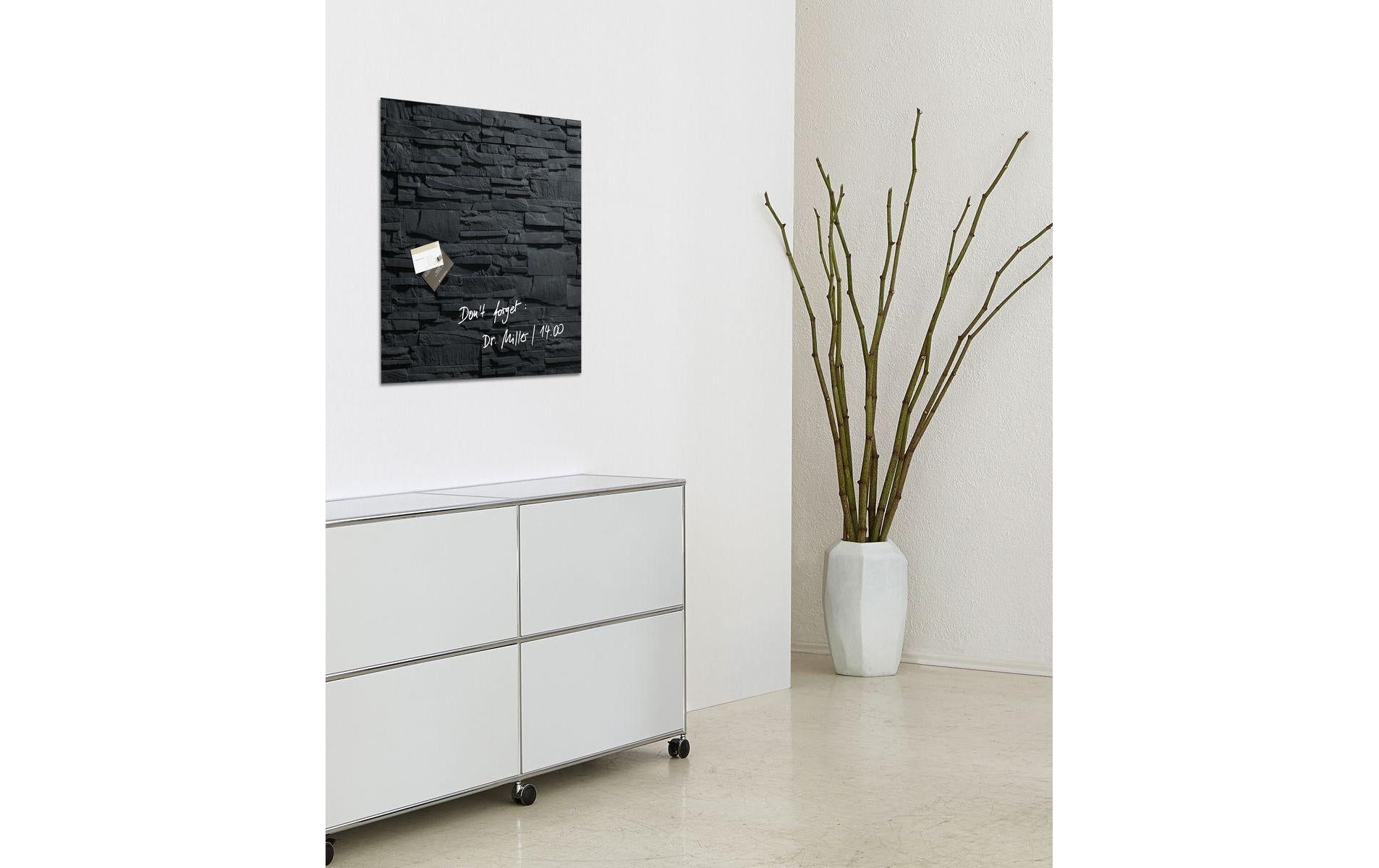 Sigel Whiteboard – 48 × 48 cm, Glas, magnetisch, Wandmontage, inkl. Montagesatz