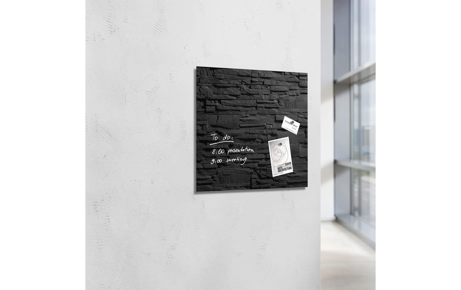 Sigel Whiteboard – 48 × 48 cm, Glas, magnetisch, Wandmontage, inkl. Montagesatz