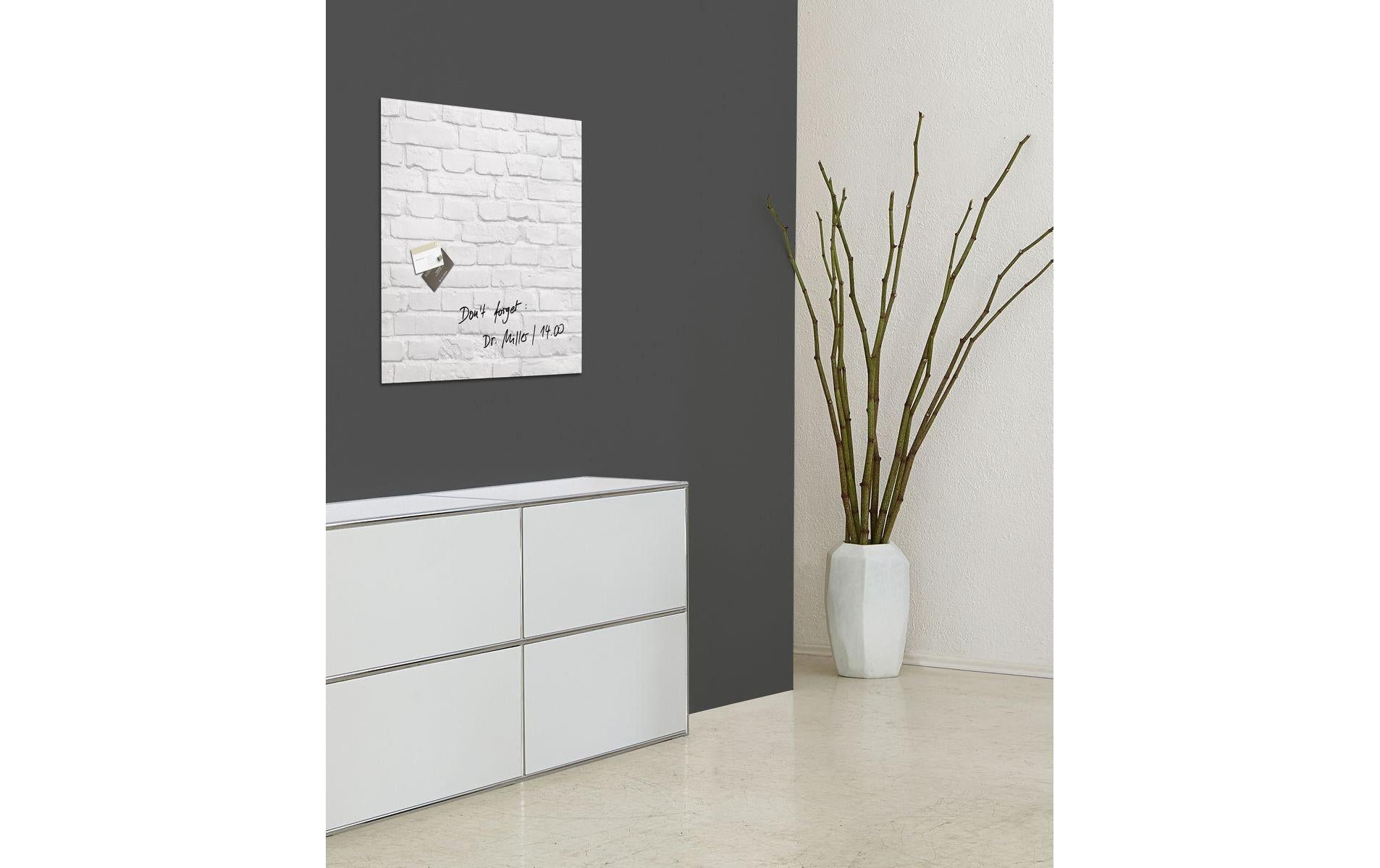Sigel Whiteboard – 48 × 48 cm, Glas, magnetisch, Wandmontage