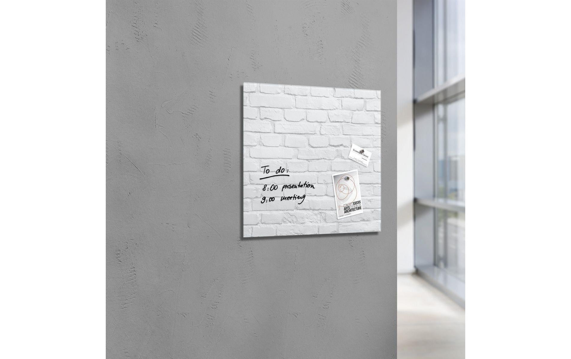 Sigel Whiteboard – 48 × 48 cm, Glas, magnetisch, Wandmontage