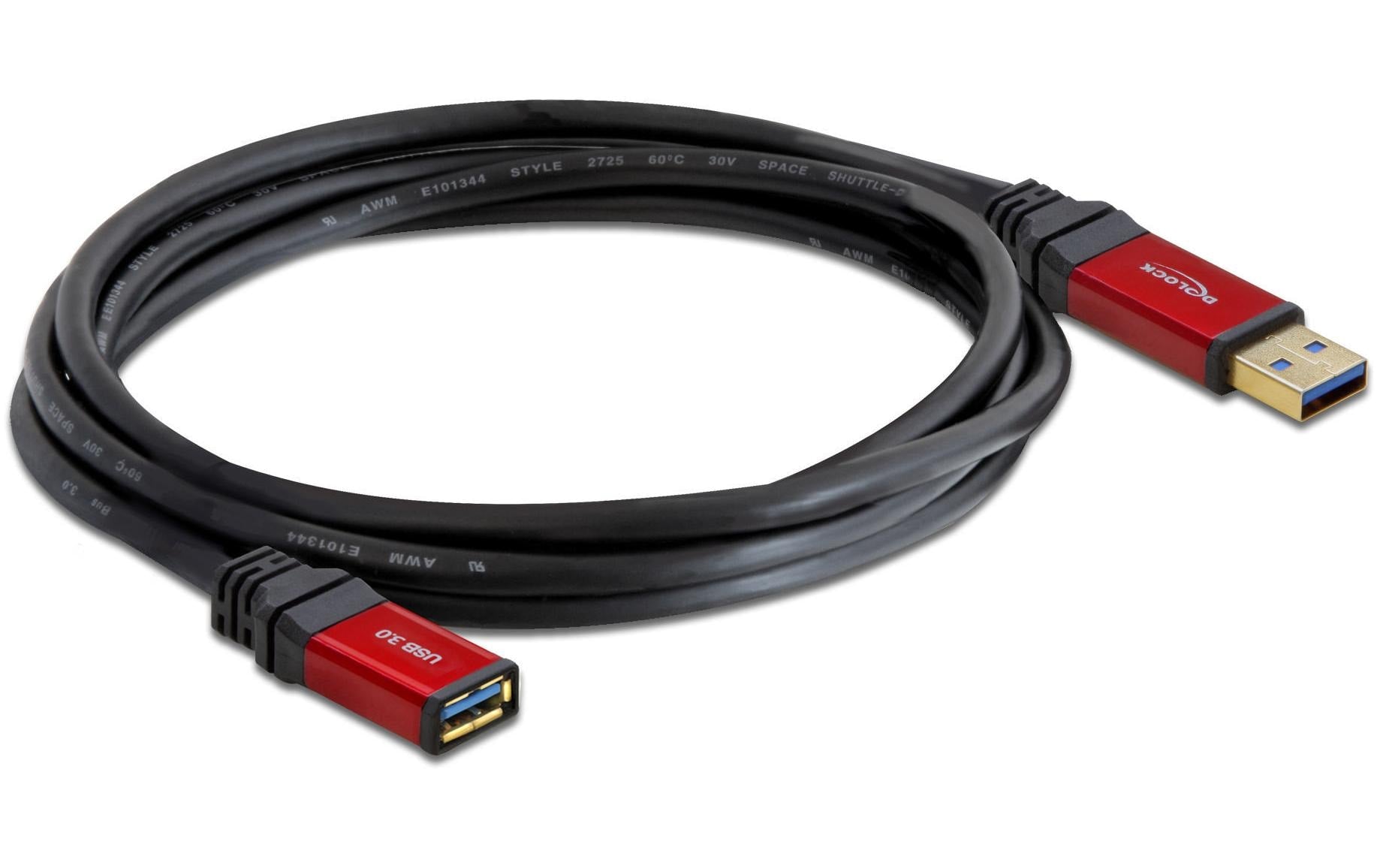 DeLOCK USB-A Verlängerungskabel (Stecker auf Buchse) – USB 3.2 Gen 1 (5 Gbit/s) – 2 m – Goldkontakte
