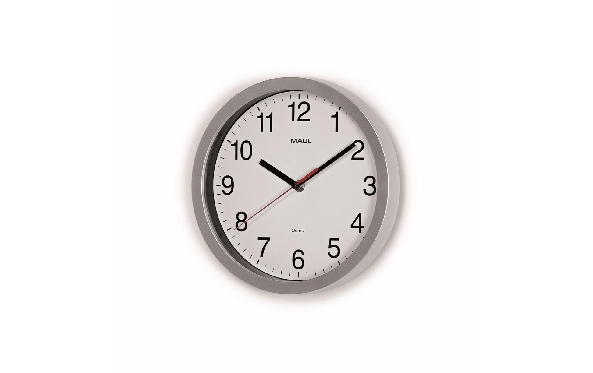 MAUL Wanduhr run – Ø 25,2 cm, silber, Kunststoff