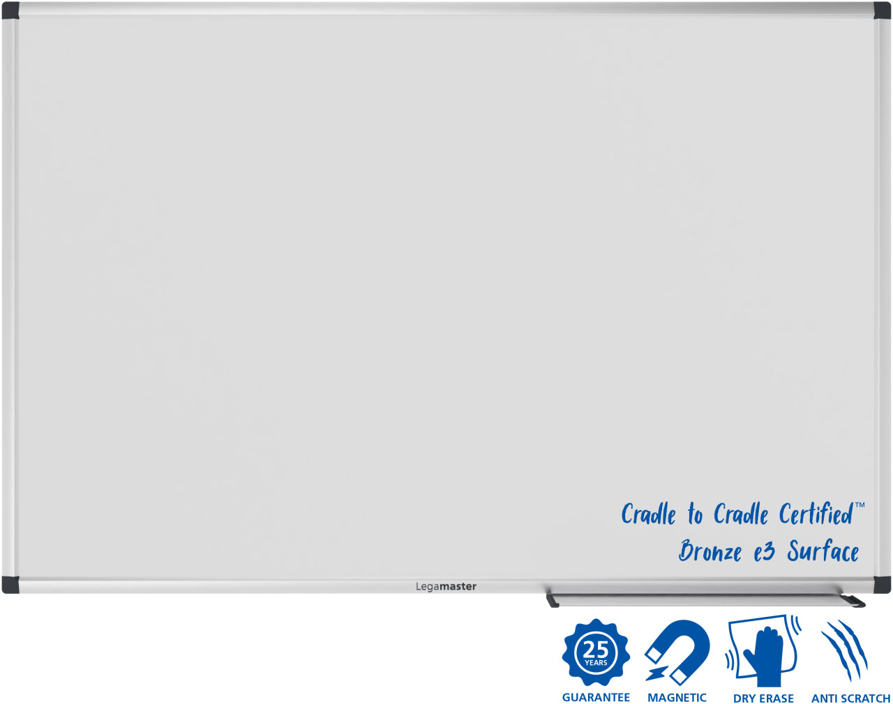 Legamaster Whiteboard – 90 × 60 cm, Emaille, magnetisch, Aluminiumrahmen, Wandmontage